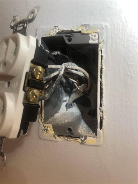 broken screw electrical outlet box|screw hole in electrical box.